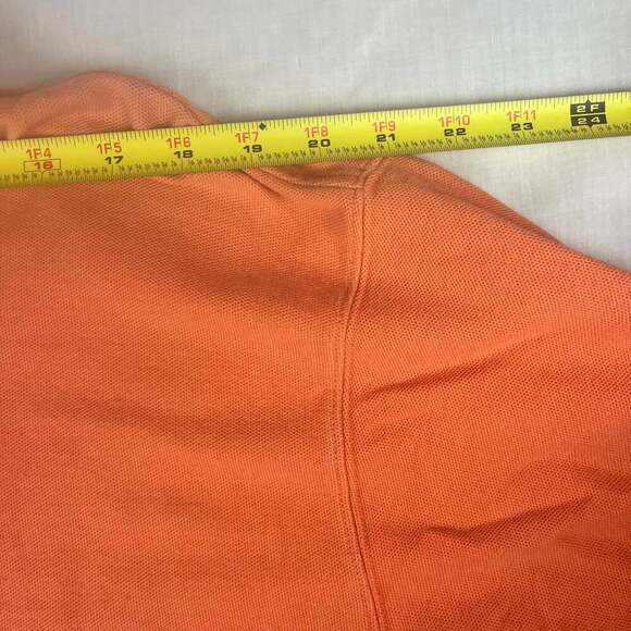 L.L.Bean Men's Orange Long Sleeve Polo Shirt - Picture 4 of 8